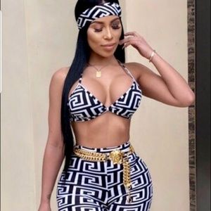 Biker short bikini top set